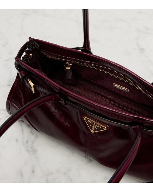 Prada Red Bonnie Medium Leather Tote Bag