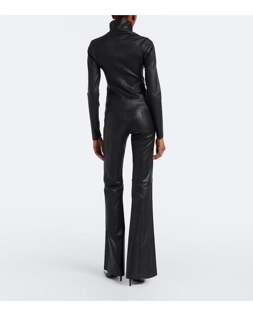 Stouls Black Gege Leather Flared Pants