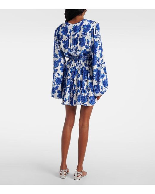 Alexandra Miro Blue Poppy Floral Beach Dress