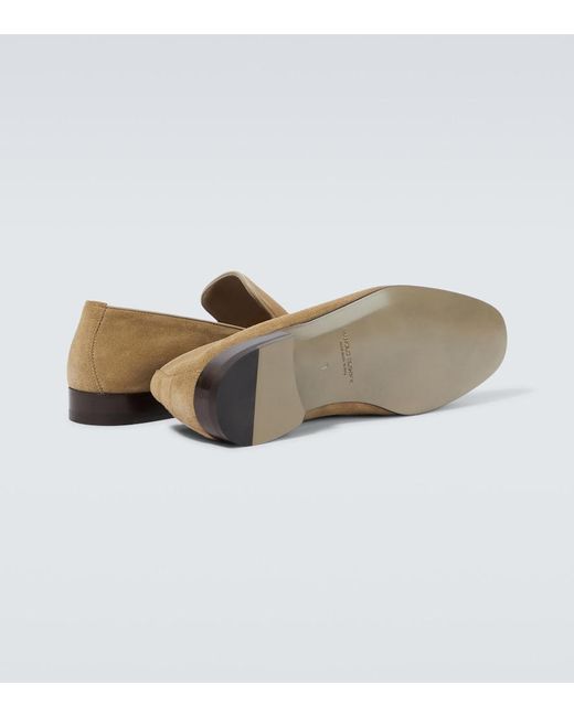 Manolo Blahnik White Truro Suede Loafers for men