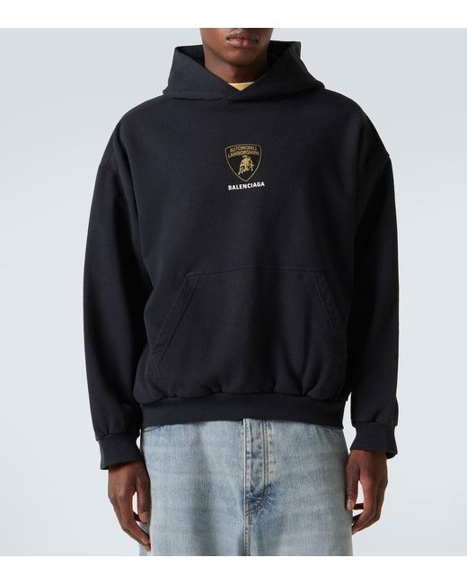 Balenciaga Blue X Automobili Lamborghini Cotton Hoodie for men