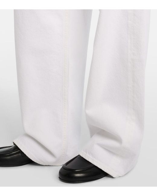 Agolde White Vana Fold Wide-Leg Jeans