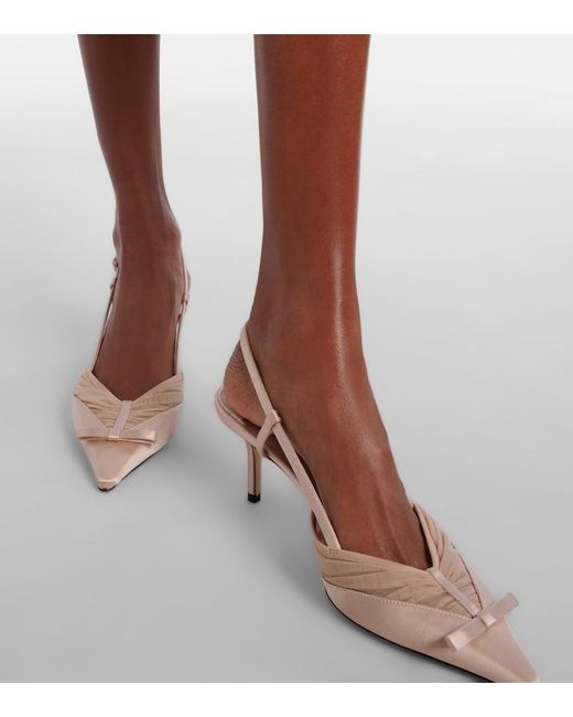 Jimmy Choo Pink Afia 65 Satin Slingback Pumps