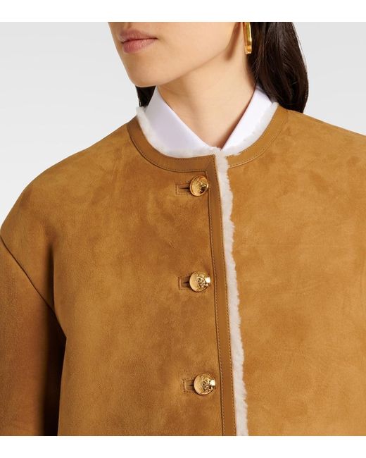Nili Lotan Brown Zanie Shearling-Lined Suede Jacket
