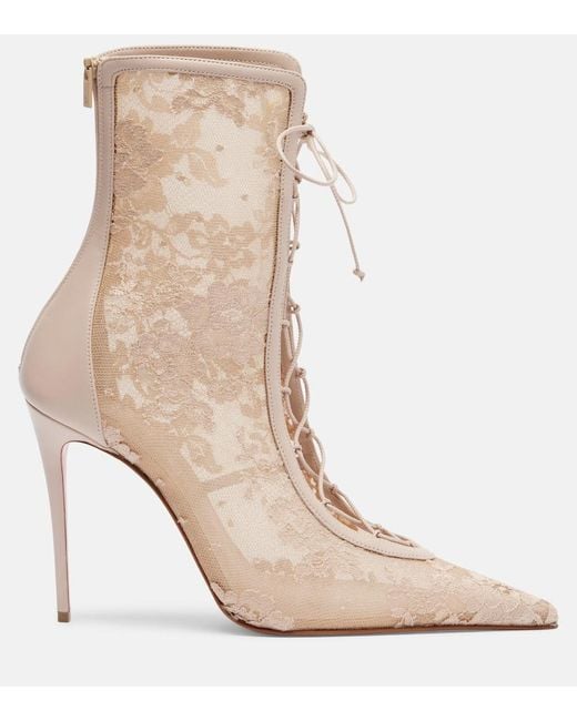 Stivaletti Km 100 di Christian Louboutin in Natural