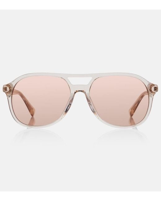 Brunello Cucinelli Pink Sartorial Sunset Aviator Sunglasses