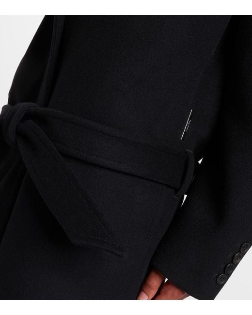 The Attico Black Wool-Blend Twill Coat