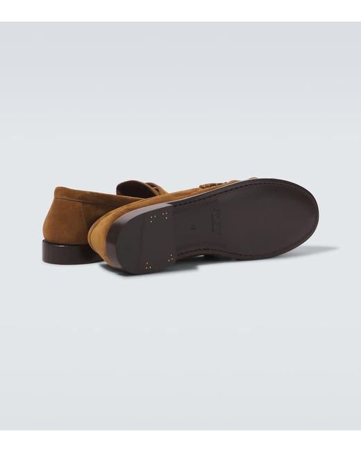 Mocassins Le Loafer En Daim Saint Laurent pour homme en coloris Brown