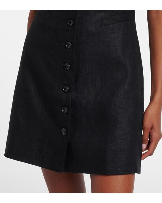 Faithfull The Brand Black Jaques Linen Minidress