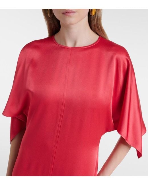 Stella McCartney Red Open-Back Satin Gown