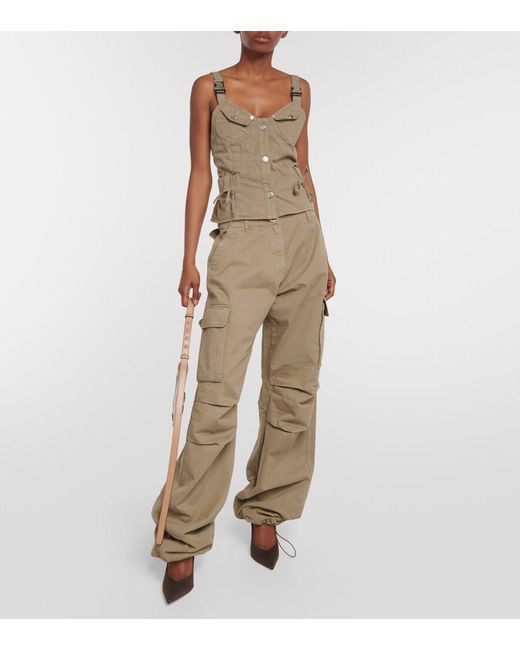 Coperni Gray Utility Bustier Cotton Top