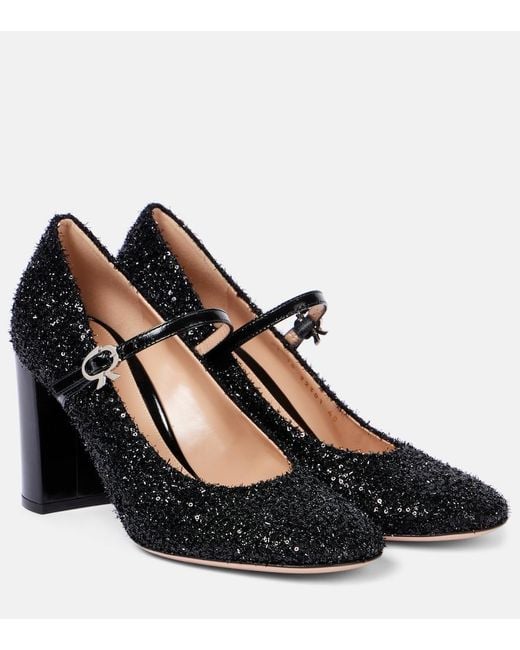 Gianvito Rossi Black Canvas Pumps