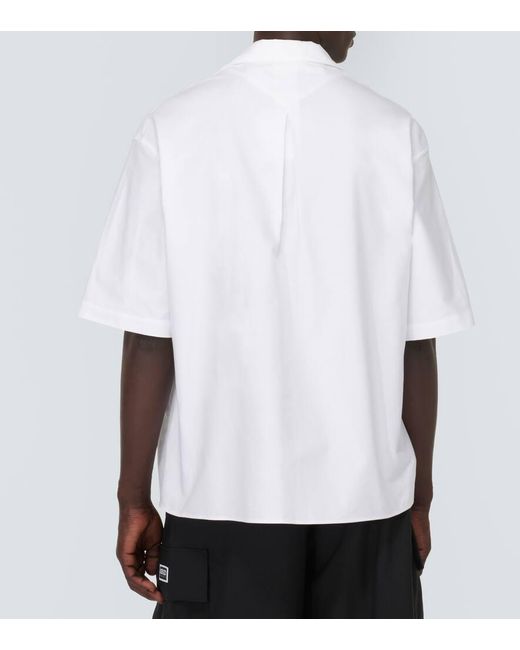 KENZO White Cotton Poplin Bowling Shirt for men