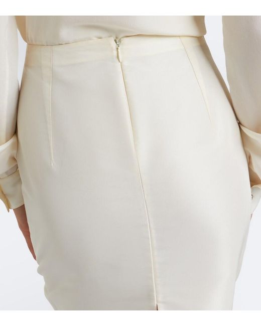 Gucci White Silk Faille Pencil Skirt