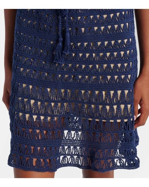 Anna Kosturova Blue Minikleid Aus Haekelstrick