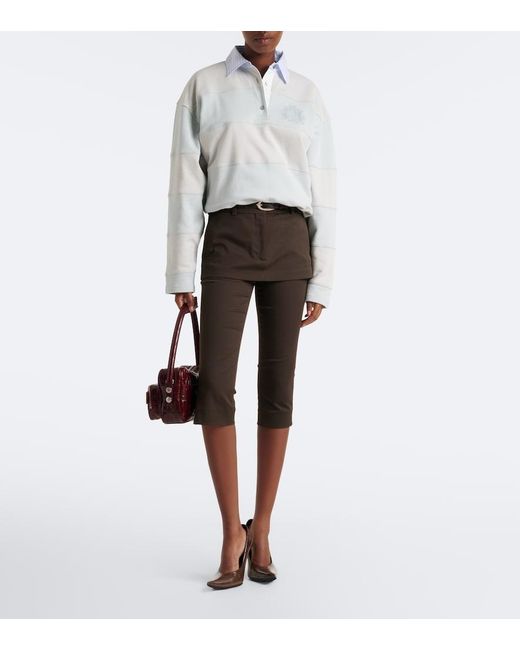 Acne Black Layered Cotton Capri Pants