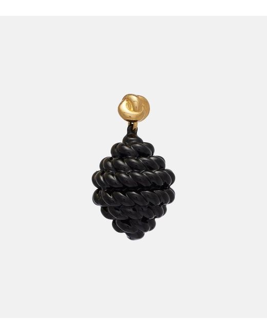 Totême Black Rope-Plated Enamel Drop Earrings