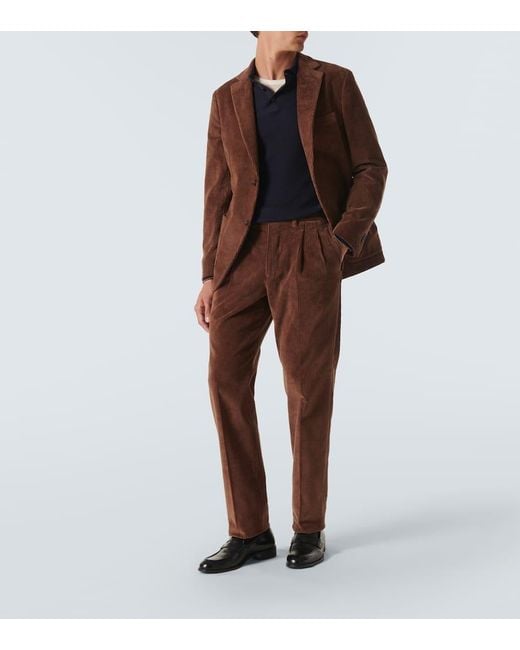 Pantalones Rectos De Pana De Algodon Slowear de hombre de color Brown
