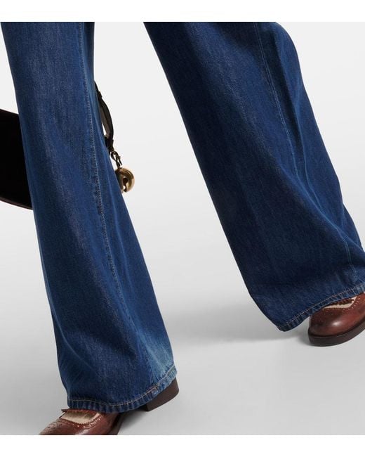 Re/done Blue Mid-Rise Wide-Leg Jeans Palazzo