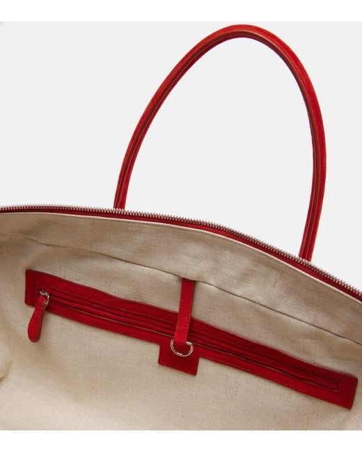 Magda Butrym Red Brigitte Large Suede Tote Bag