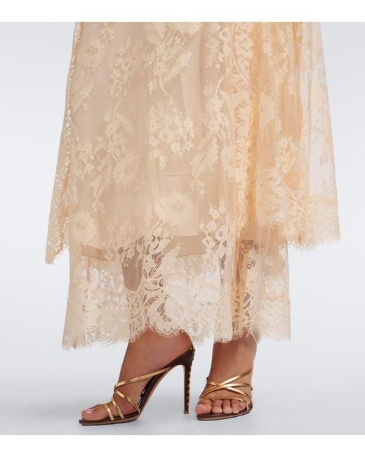 Zimmermann Natural Valiant Caped Lace Maxi Dress