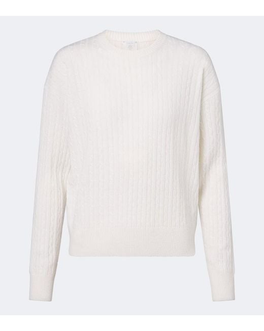 Eleventy White Cable-Knit Cashmere Sweater