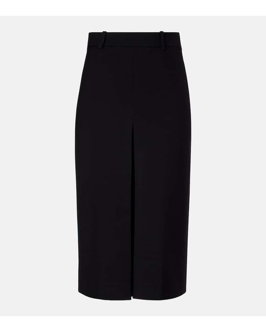 Saint Laurent Black Mid-Rise Culottes Aus Wolle