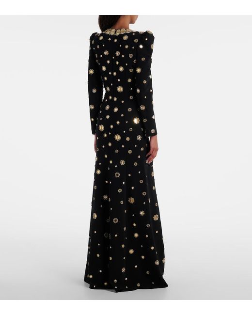 Jenny Packham Black Frency Embellished Gown