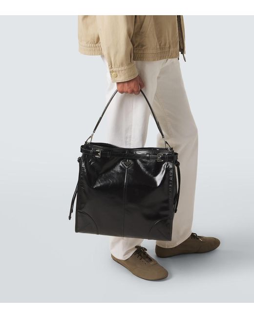 Prada Black Bonnie Leather Shoulder Bag for men