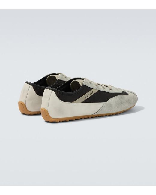 McQueen White Boxe Suede-Trimmed Sneakers for men