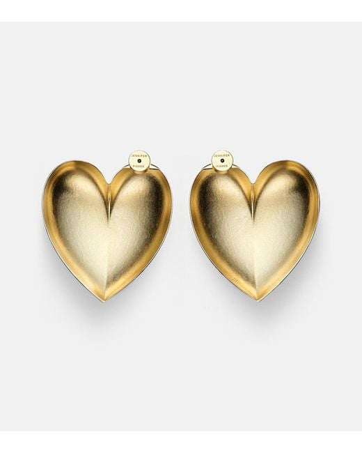 Jennifer Fisher Brown Puffy Heart-Plated Earrings