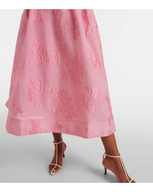 Rebecca Vallance Pink Zelie Floral Maxi Skirt