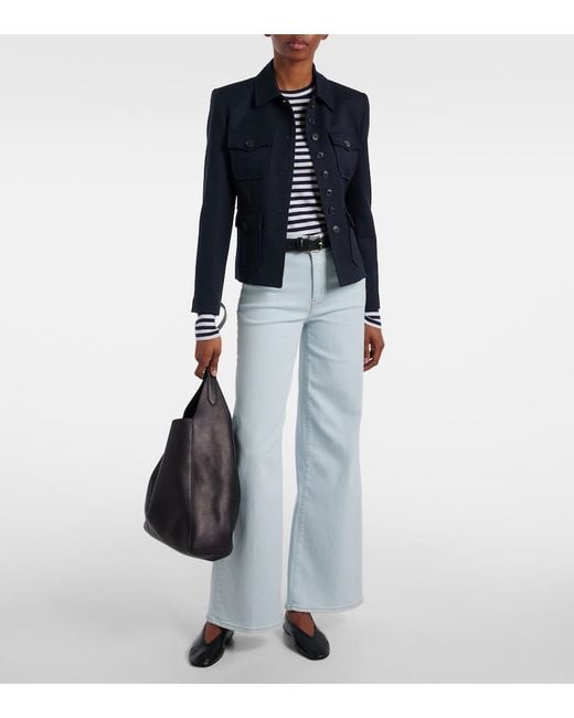 FRAME Blue Le Slim Palazzo Wide-Leg Jeans