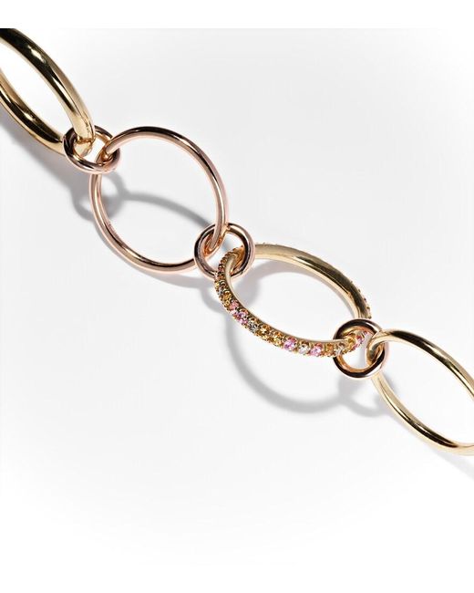 Spinelli Kilcollin Metallic Nimbus 18kt Gold And Rose Gold Linked Rings With Sapphires And Diamonds