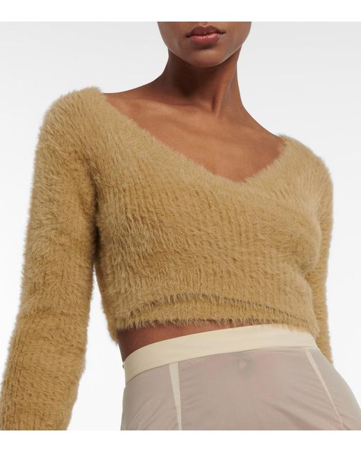 MM6 by Maison Margiela Yellow Knit Crop Top
