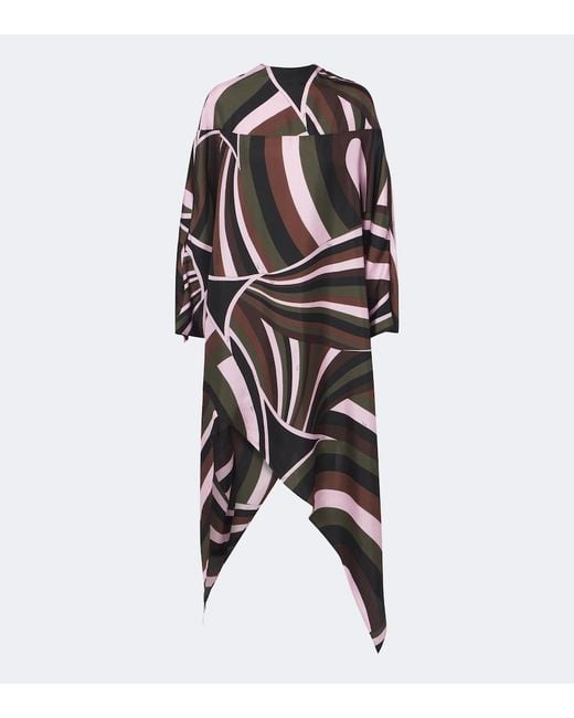 Emilio Pucci Black Iride Crepe De Chine Silk Kaftan