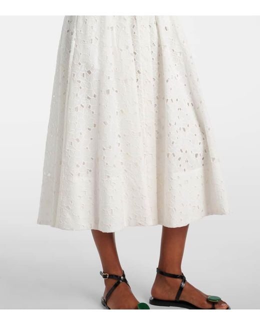 Jonathan Simkhai White Midikleid Jazz Aus Baumwolle