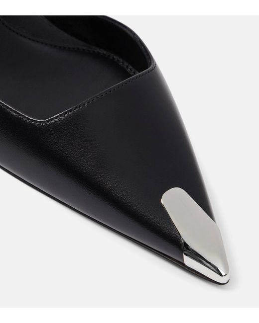Alexander McQueen Black Embellished Leather Mules