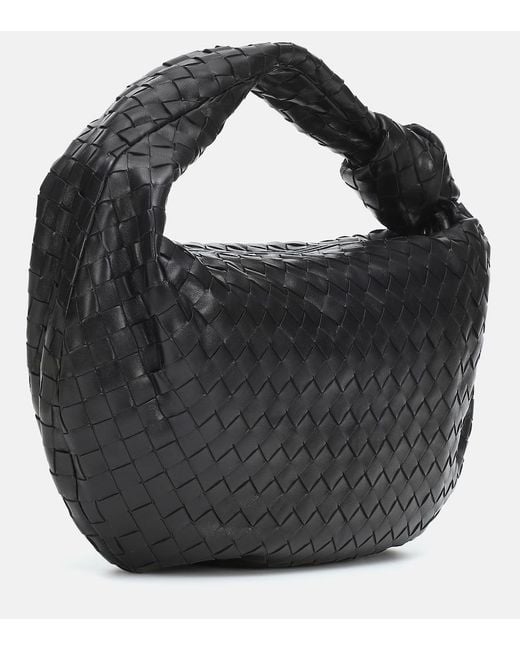 Bottega Veneta Black Jodie Small Intrecciato Leather Hobo Bag