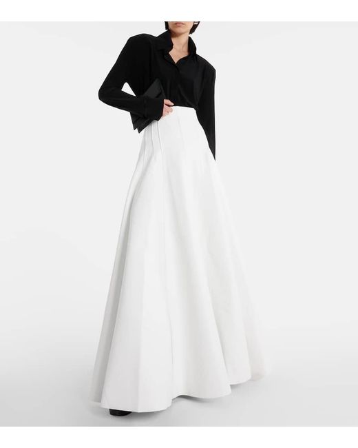 Falda larga Grace de piel sintetica Norma Kamali de color White