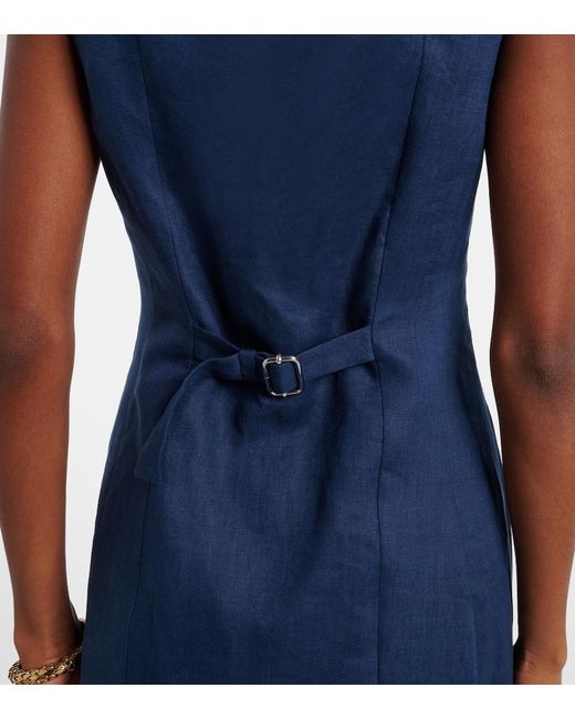 Vestido Corto Sabine De Lino Posse de color Blue