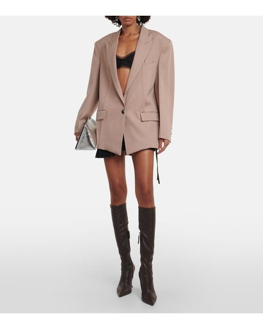 The Attico Natural Oversized Wool Blazer