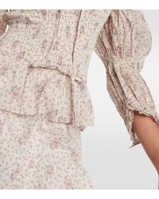 Polo Ralph Lauren Natural Floral Off-Shoulder Cotton Top