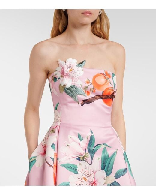 LEO LIN White Nora Floral Cocktail Dress