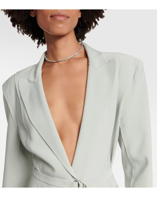 Norma Kamali Green Belted A-line Blazer Minidress