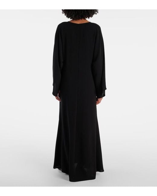 Max Mara Black Lillo Cady Maxi Dress