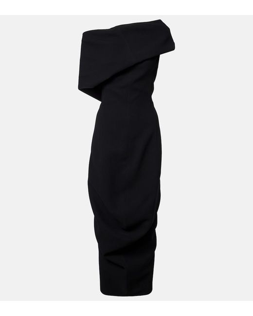 Jacquemus Black One-Shoulder Midi Dress