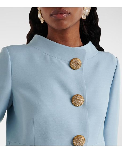 Valentino Blue Midikleid Aus Crepe Couture