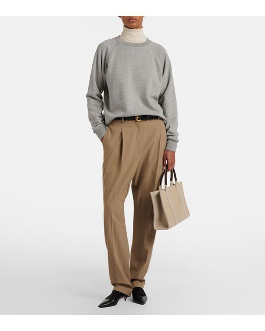 The Row Natural Gianni Wool Straight Pants