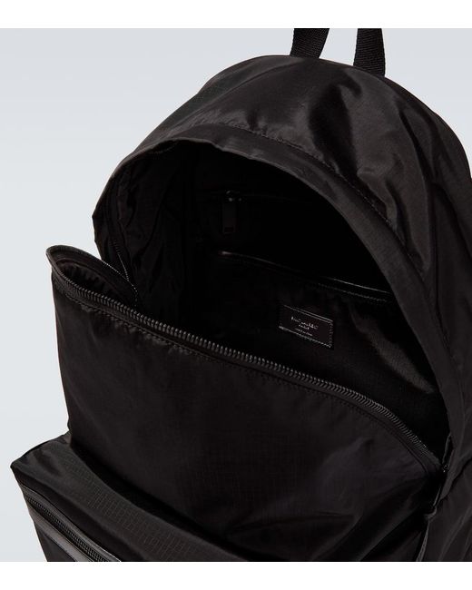 Saint Laurent Black City Leather-Trimmed Ripstop Backpack for men
